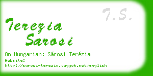 terezia sarosi business card