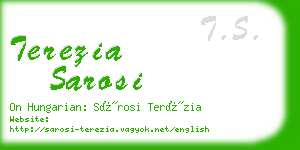 terezia sarosi business card